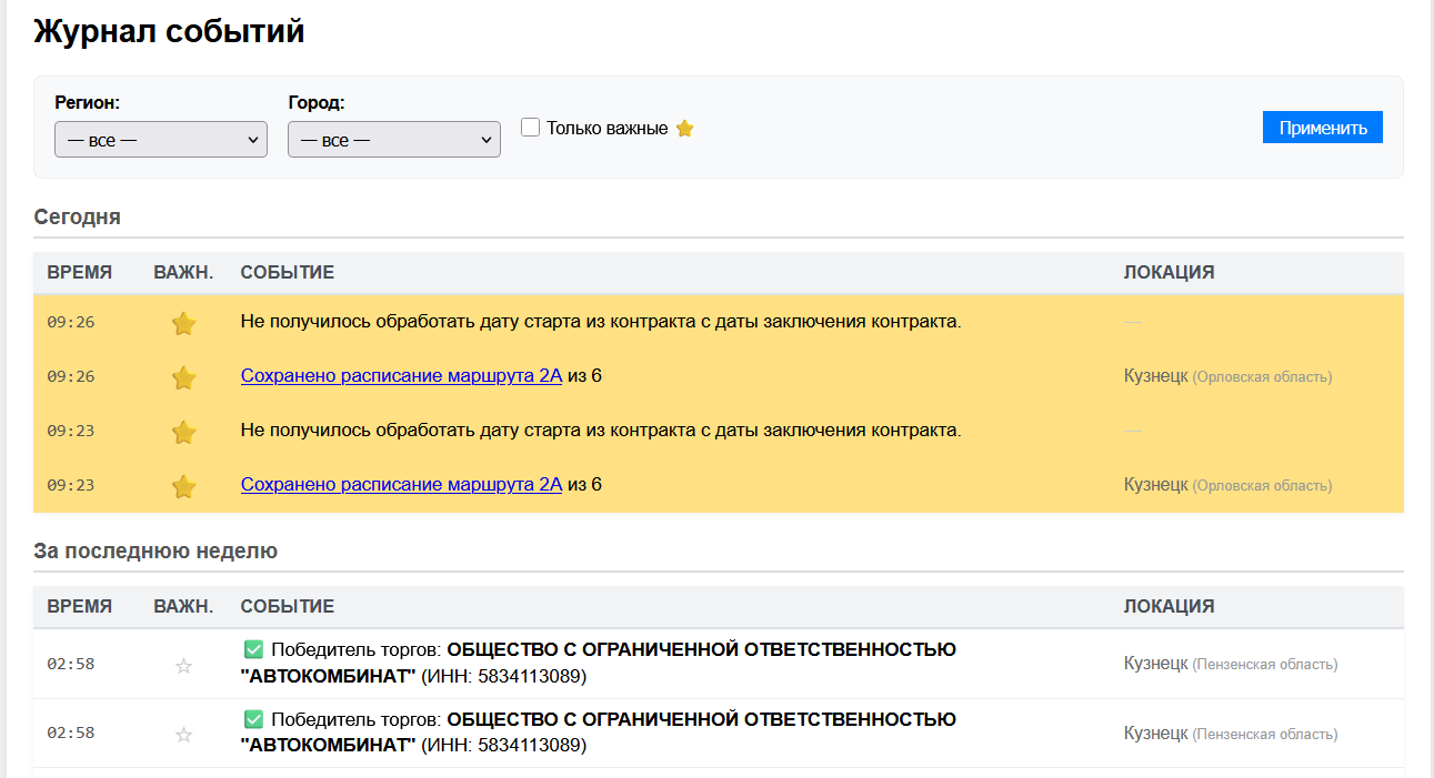 События